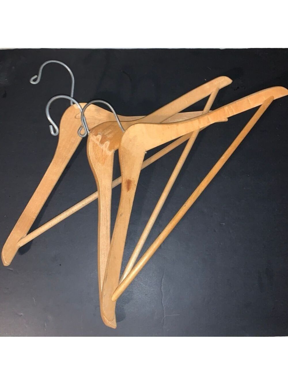 Unbranded Wood Closet Hangers with Metal Hooks One Size Brown Silver